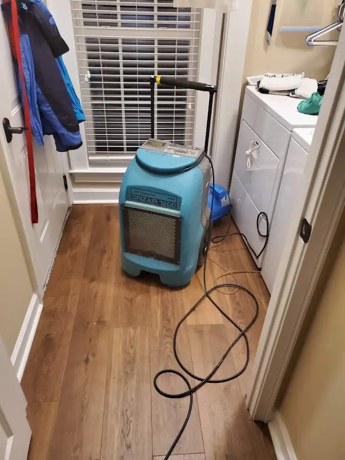 Commercial dehumidifier deployed for Flood Damage Cleanup in Renton